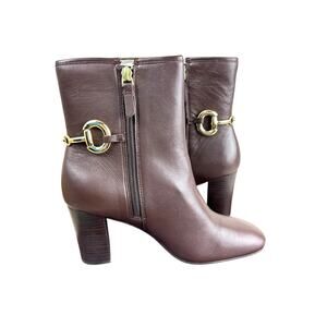 Johnston & Murphy Charlotte Womens 8.5 Brown Leather Bit Ankle Boots NWT